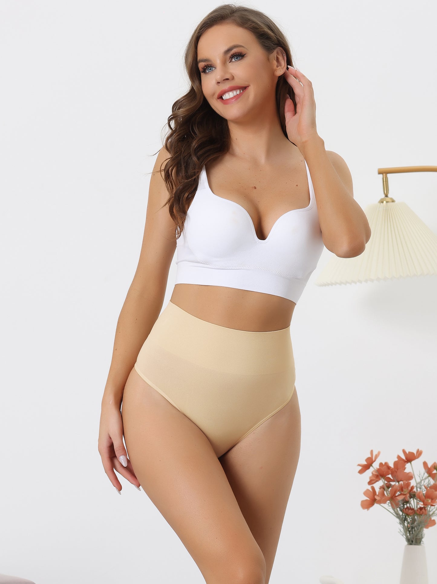 [PACK SALES] Women's 2 Pieces High-Waisted Briefs Thong Stretchy Knickers Underwear