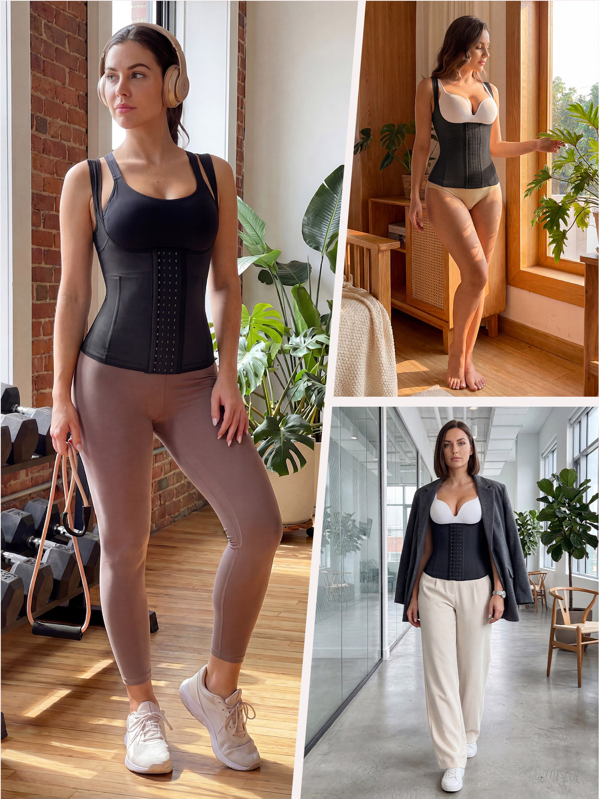 [PACK SALES] Women 2 Pieces Waist Corset Shapewear Push-Up Sleeveless Breathable Tank Top
