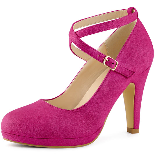 Zapatos Mary Jane con plataforma y tiras cruzadas para mujer