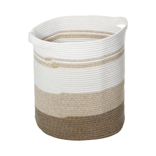Laundry Basket Hamper, 16"x18" Tall Woven Bohemia Laundry Basket, 56L Coffee Color