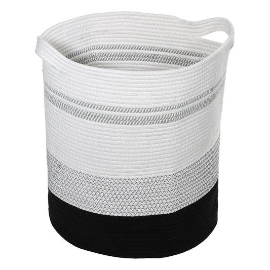 Laundry Basket Hamper, 16"x18" Tall Woven Bohemia Laundry Basket, 78L Black