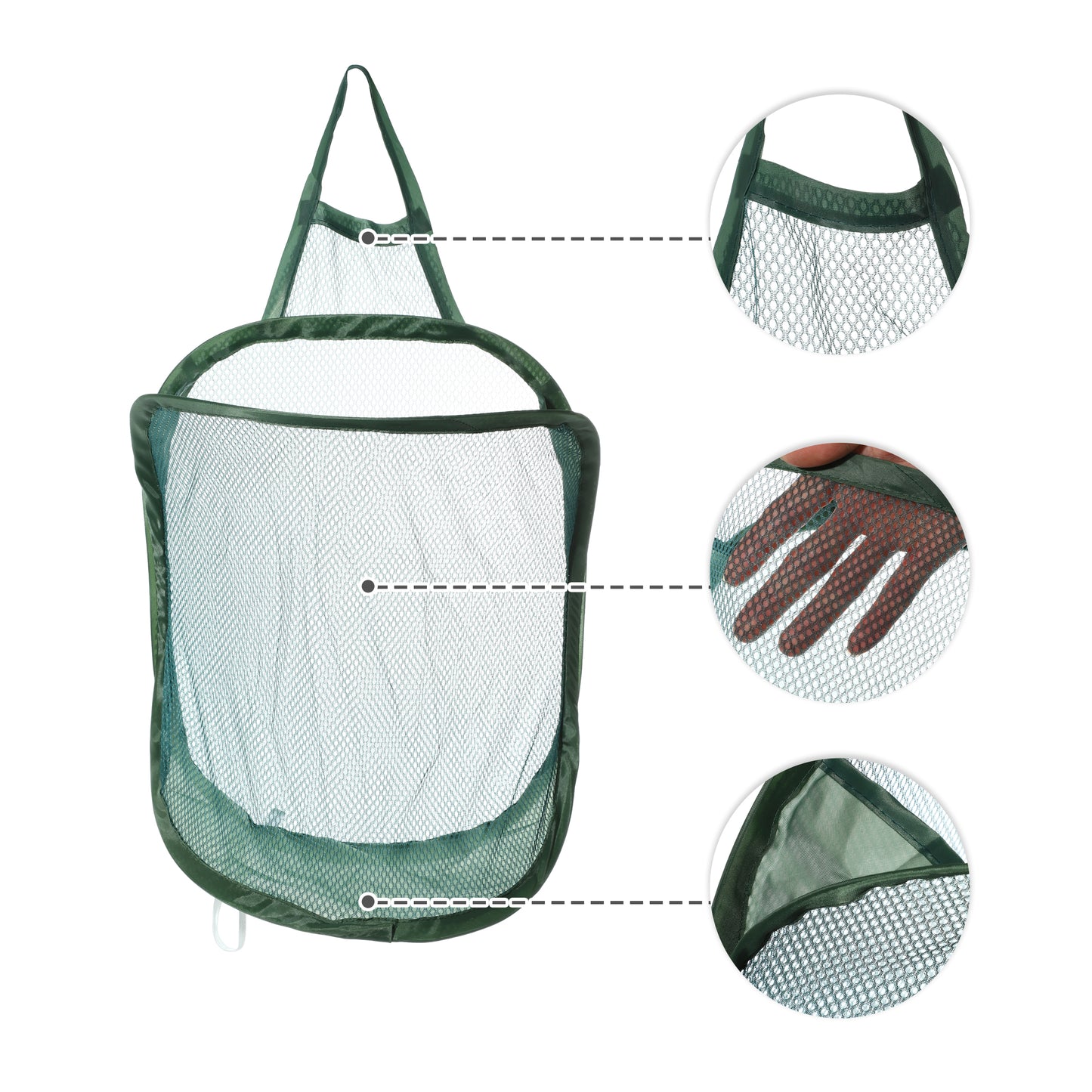 Wall-mounted Folding Laundry Basket for Bathroom 11.81"x7.09"x15.75" 20L Green