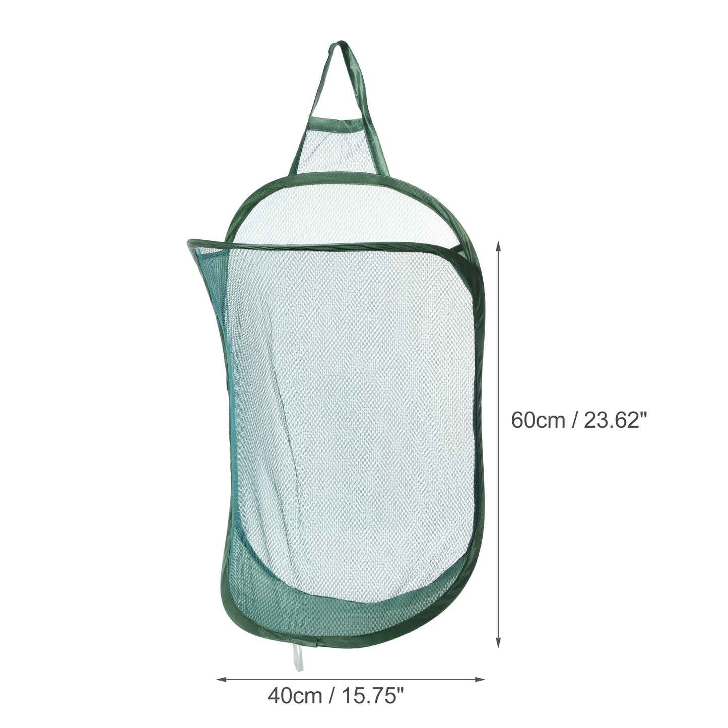 Wall-mounted Folding Laundry Basket for Bathroom 15.75"x7.87"x23.62" 48L Green