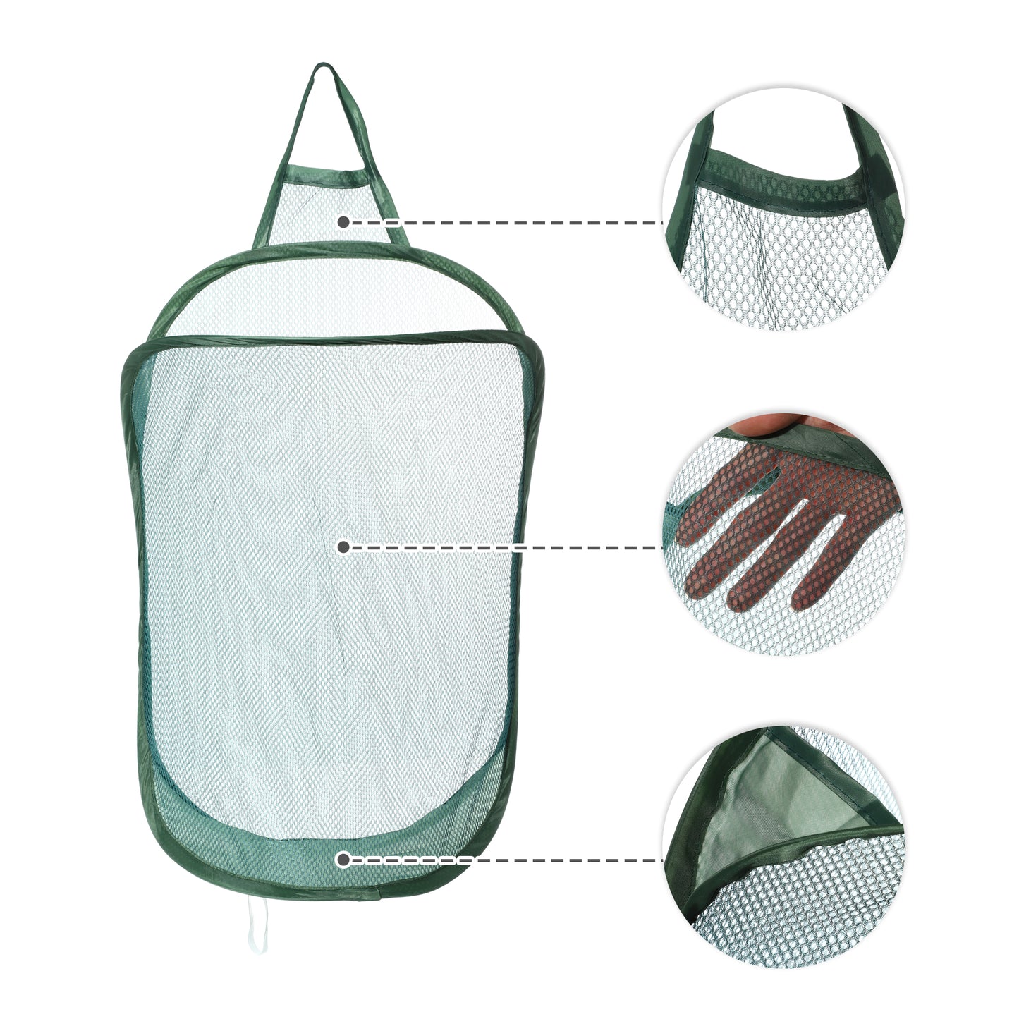 Wall-mounted Folding Laundry Basket for Bathroom 15.75"x7.87"x23.62" 48L Green