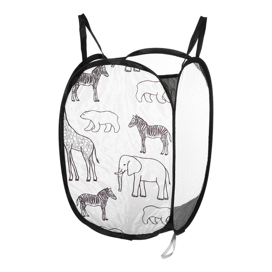 Folding Laundry Basket Durable Laundry Hamper for Bathroom 40L Black