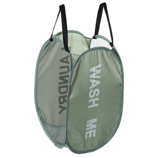 Folding Laundry Basket Durable Folding Laundry Hamper for Bathroom 75L Green