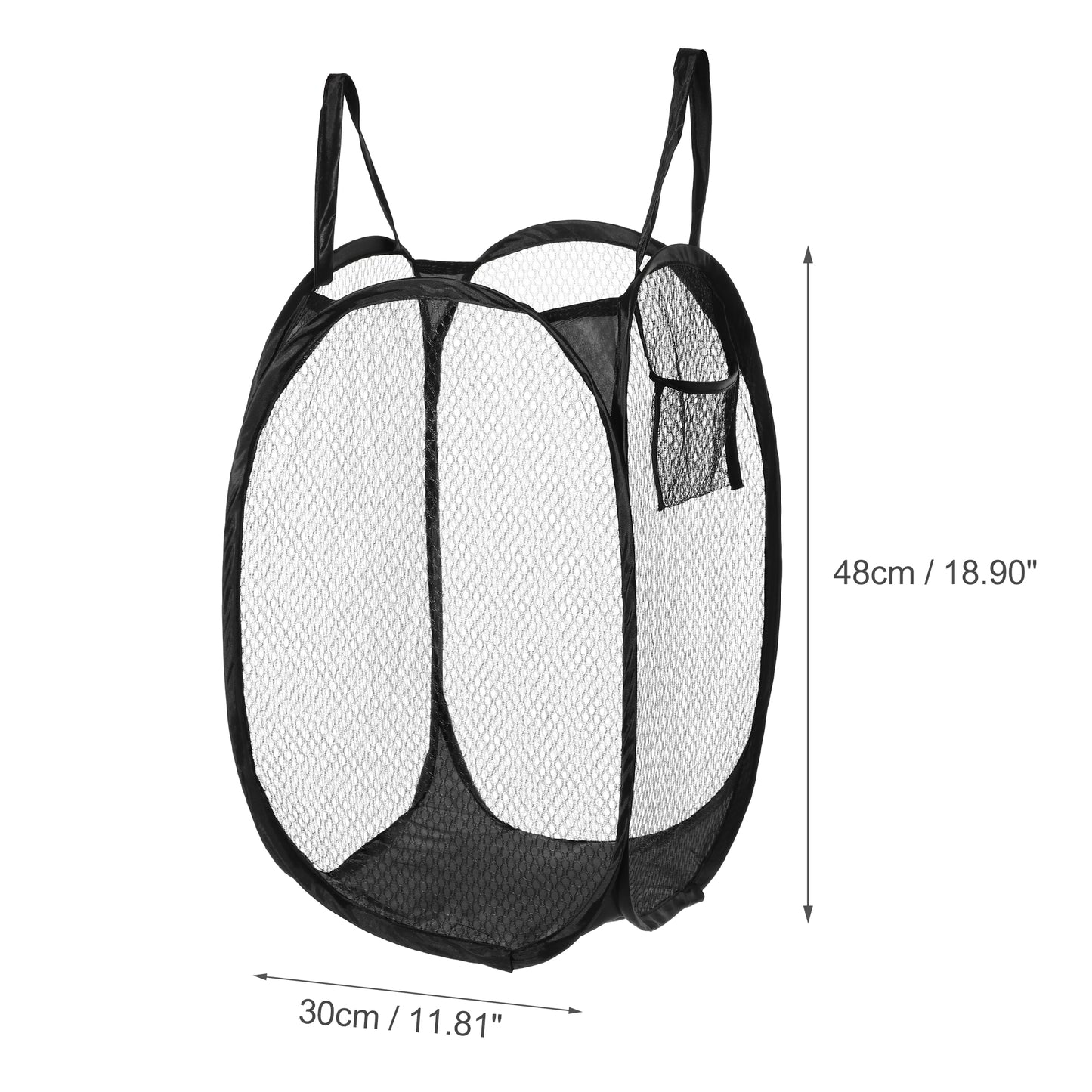 Folding Laundry Basket Durable Laundry Hamper for Bathroom 40L Black