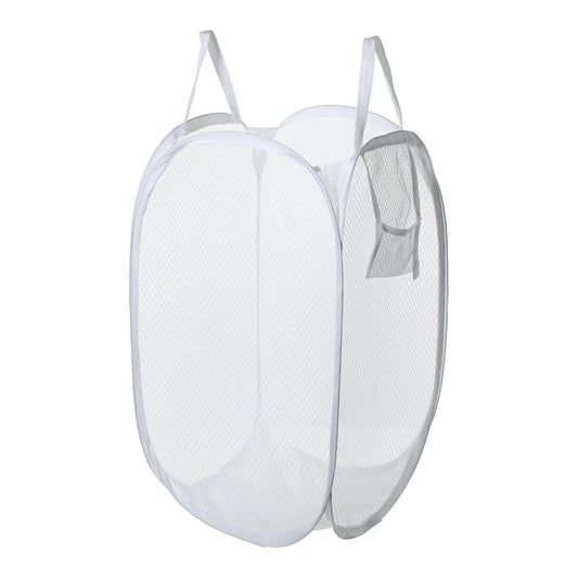 Folding Laundry Basket Durable Laundry Hamper for Bathroom 50L White
