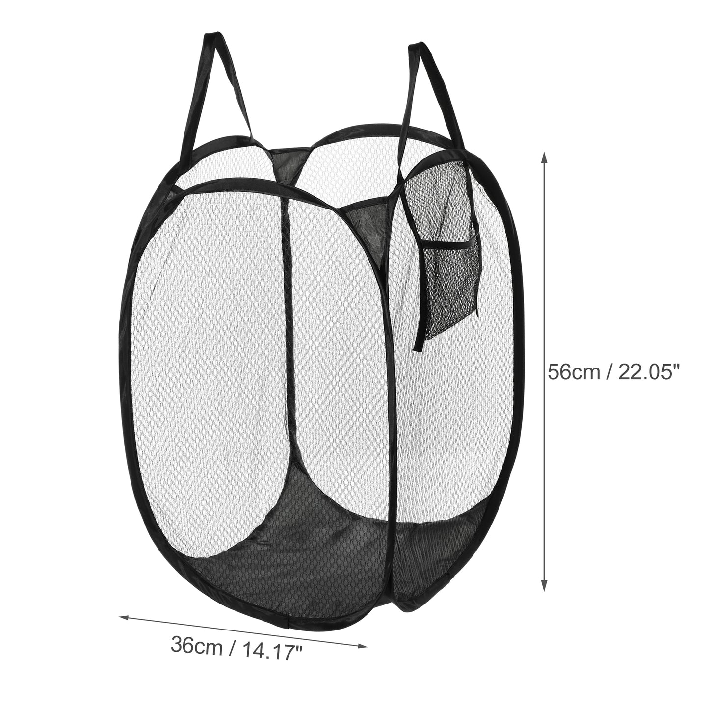 Folding Laundry Basket Durable Laundry Hamper for Bathroom 50L Black