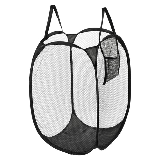 Folding Laundry Basket Durable Laundry Hamper for Bathroom 50L Black