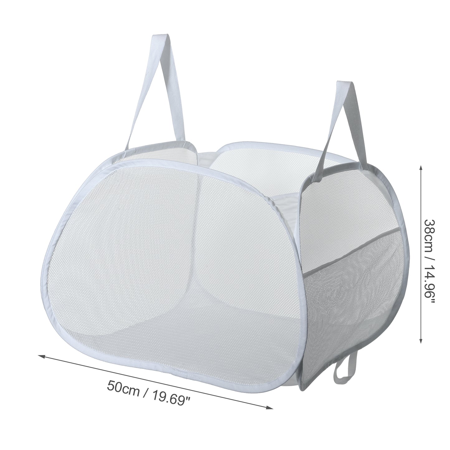 Folding Laundry Basket Portable Hamper Basket for Bathroom 90L White