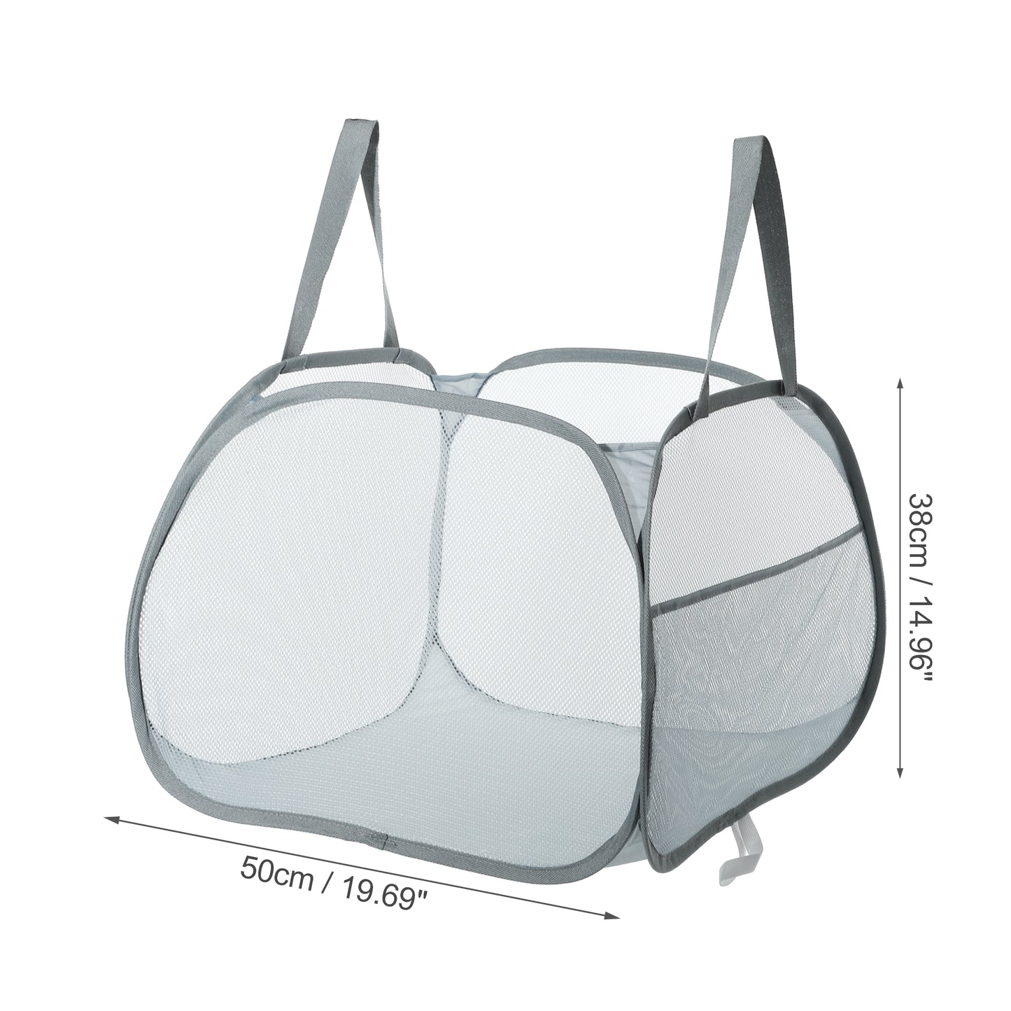 Folding Laundry Basket Portable Hamper Basket for Bathroom 90L Gray