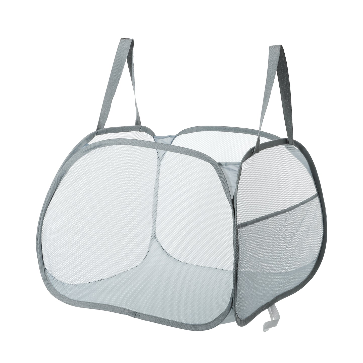 Folding Laundry Basket Portable Hamper Basket for Bathroom 90L Gray