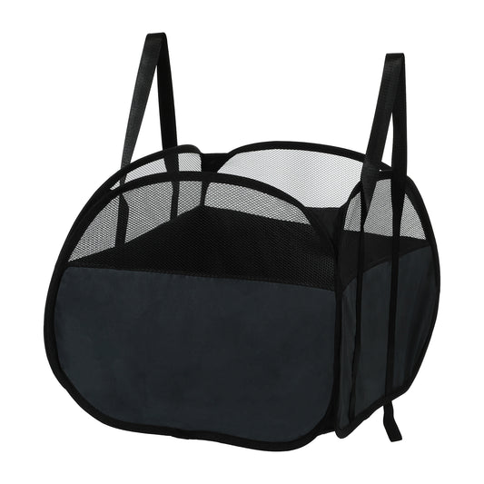 Folding Laundry Basket Breathable Hamper Basket for Bathroom 90L Black