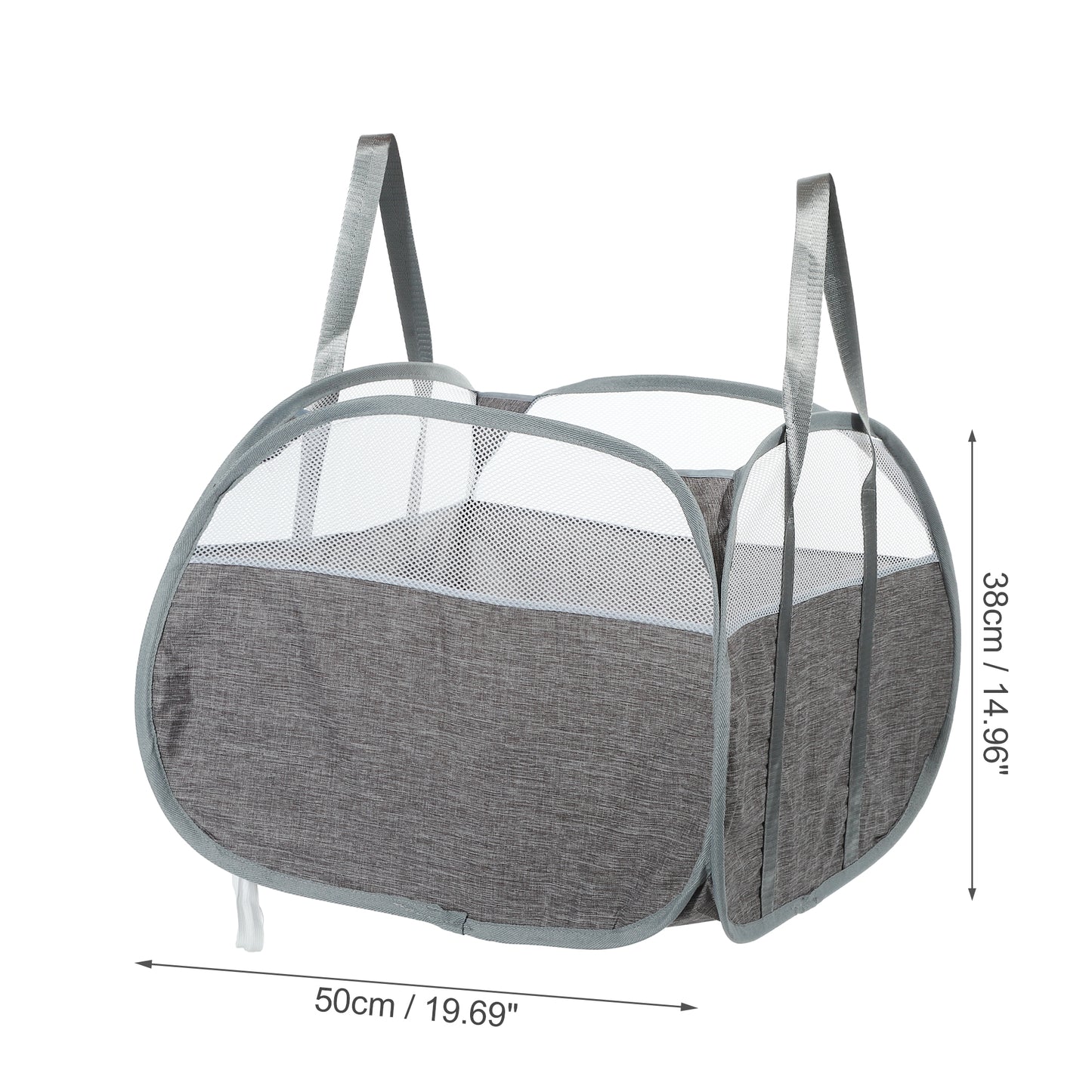 Folding Laundry Basket Breathable Hamper Basket for Bathroom 90L Gray