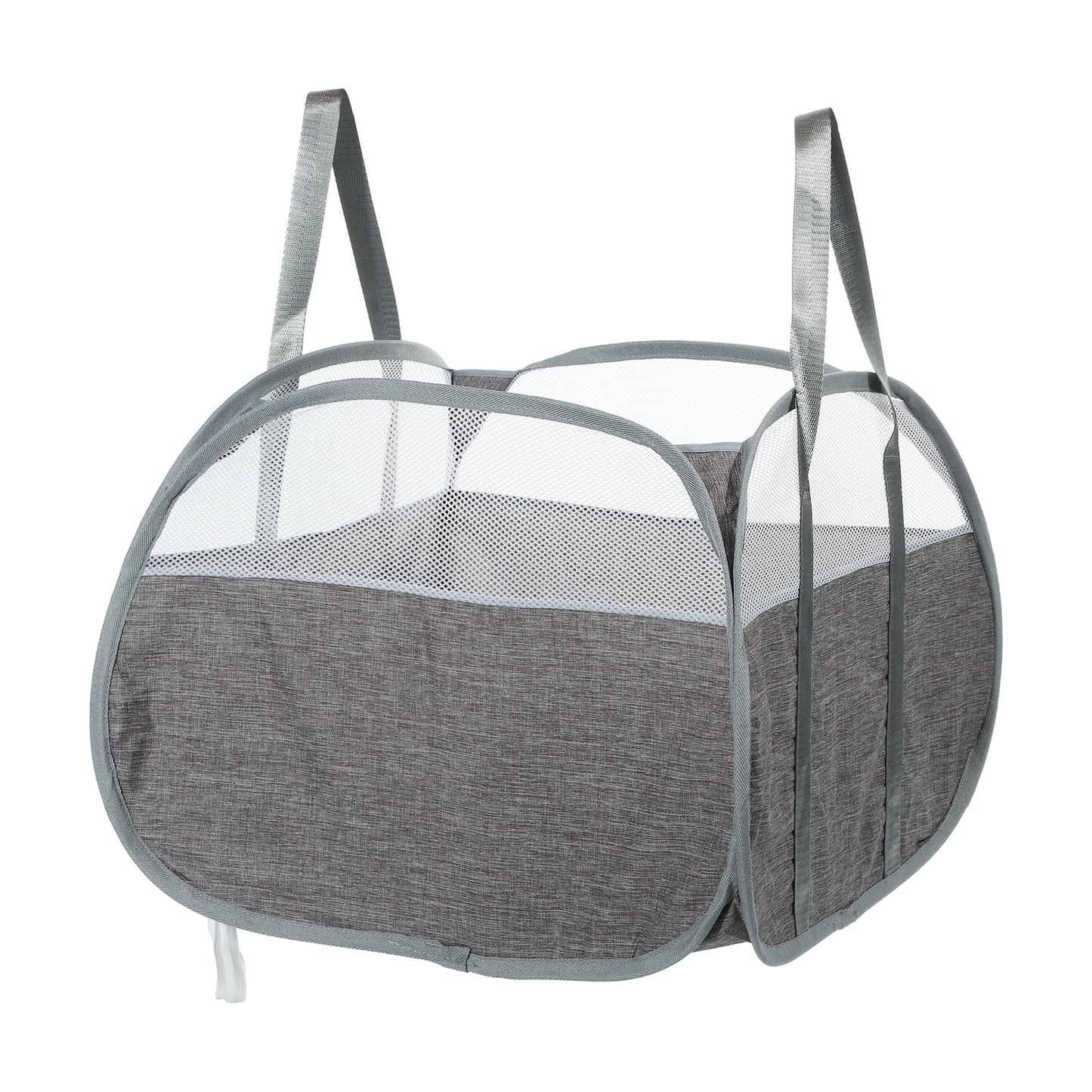 Folding Laundry Basket Breathable Hamper Basket for Bathroom 90L Gray