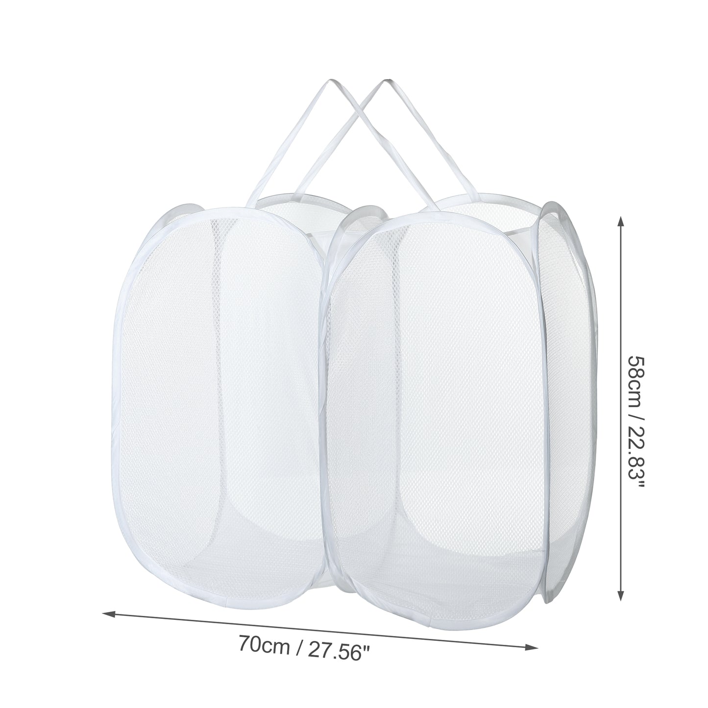 Folding Laundry Basket Portable Hamper Basket for Bathroom 140L White