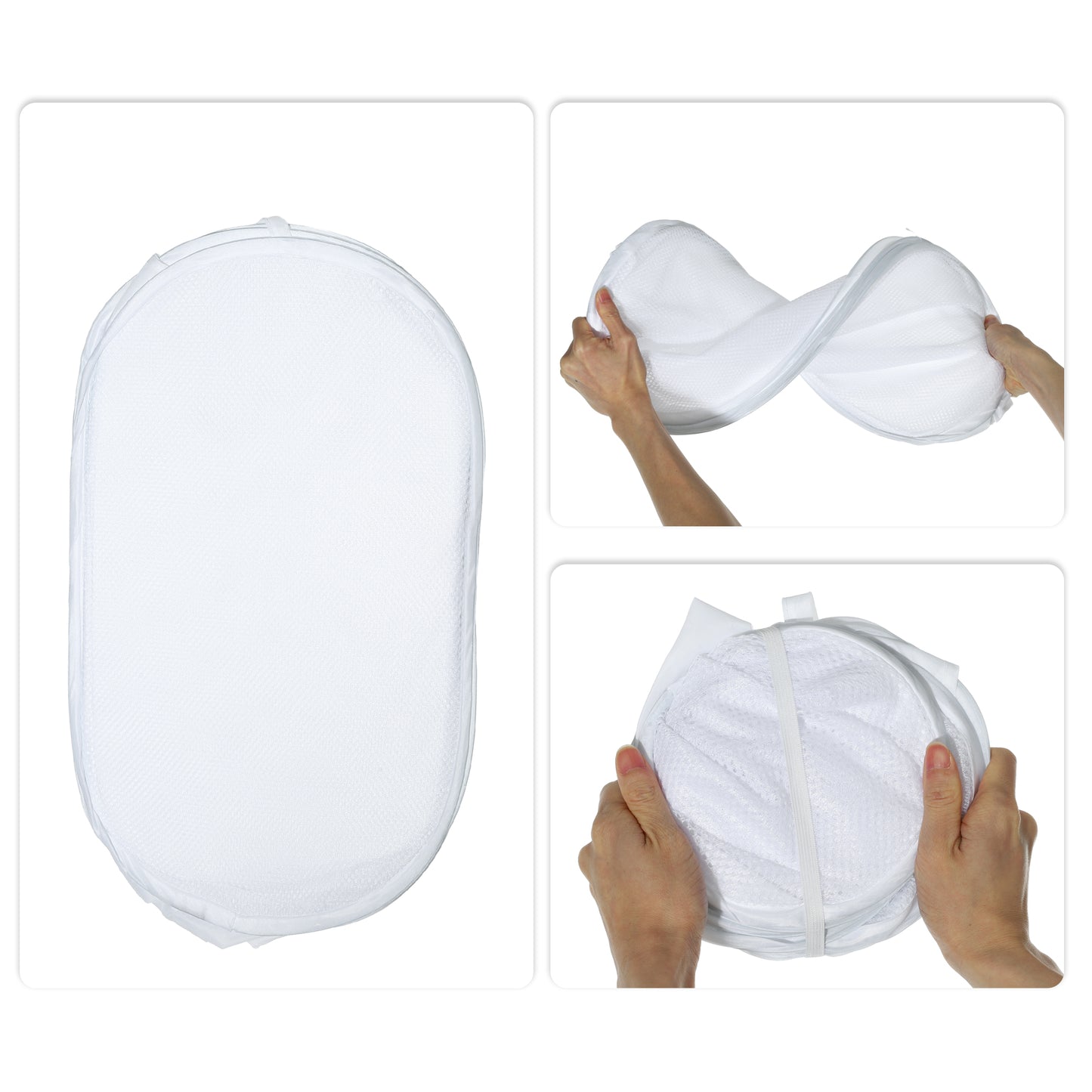 Folding Laundry Basket Portable Hamper Basket for Bathroom 140L White