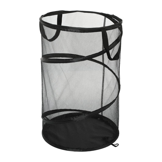 Folding Laundry Basket Portable Hamper Basket for Bathroom 30L Black