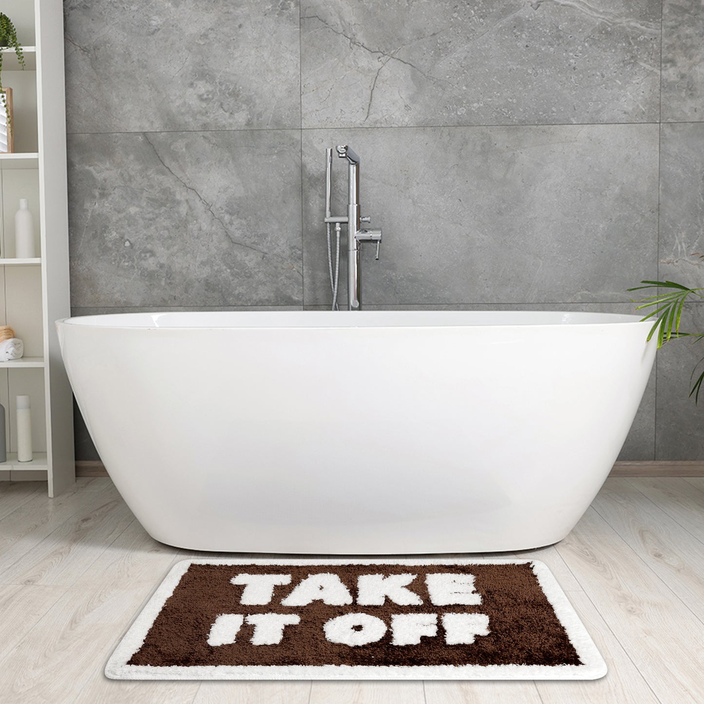 Cute Letter Bathroom Mat, Soft Non Slip Absorbent Bath Rug Machine Washable