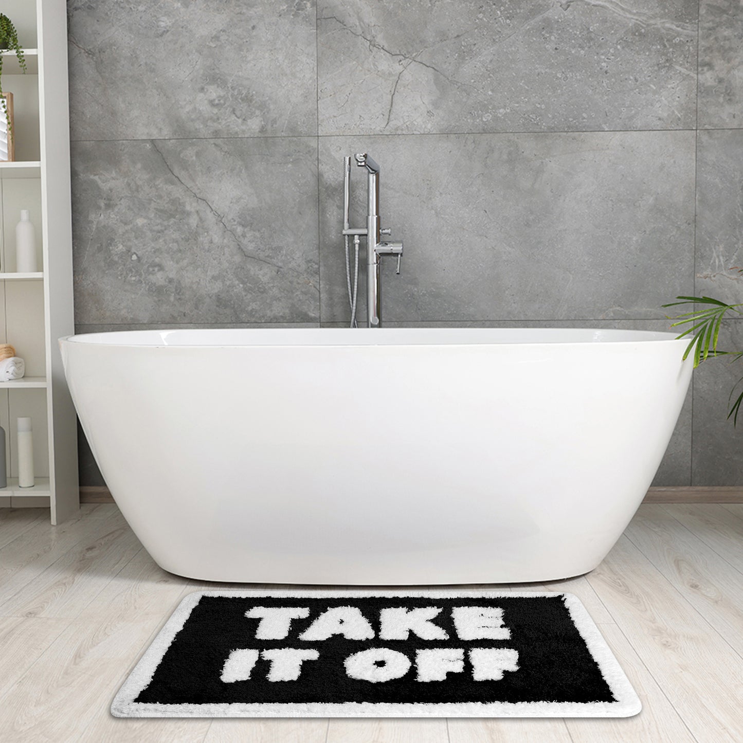 Cute Letter Bathroom Mat, Soft Non Slip Absorbent Bath Rug Machine Washable