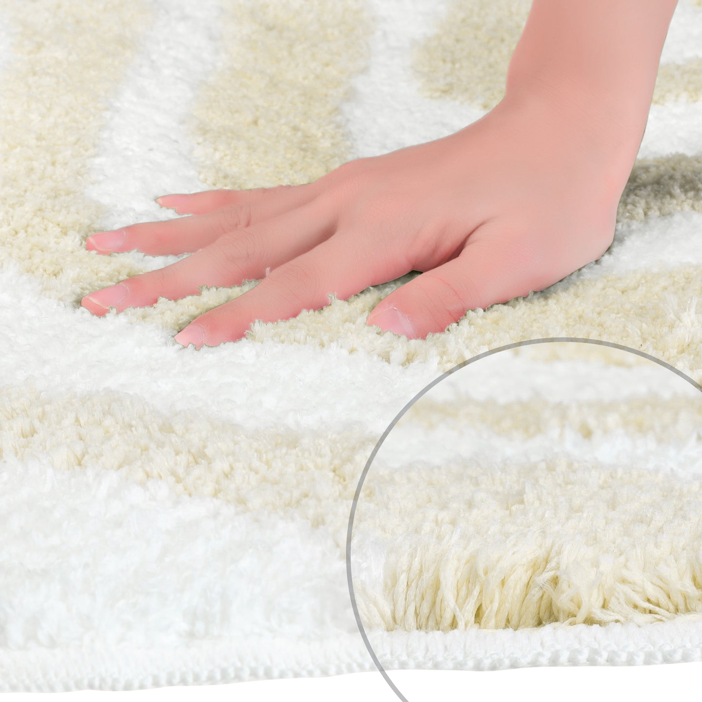 Fashion Wave Pattern Bathroom Rug Mat, Soft Absorbent Machine Wash Bath Mats