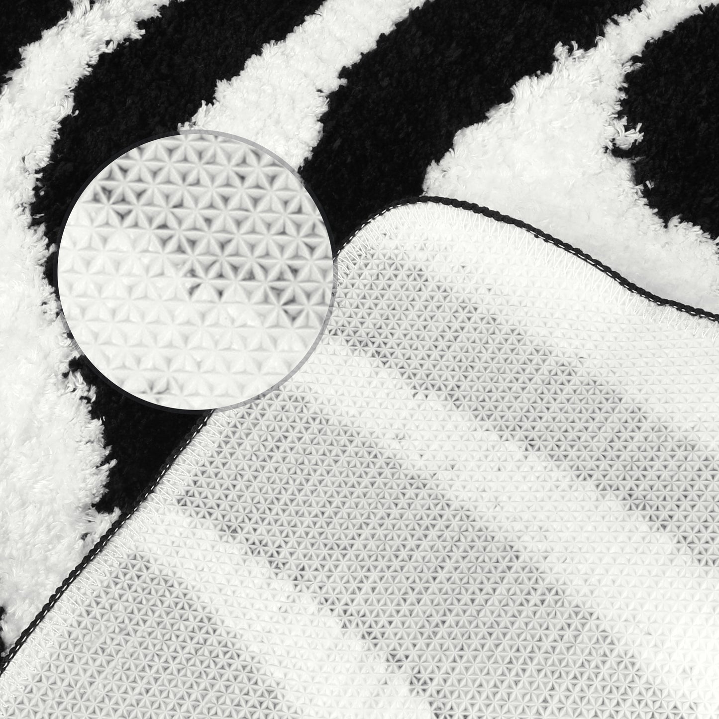 Fashion Wave Pattern Bathroom Rug Mat, Soft Absorbent Machine Wash Bath Mats