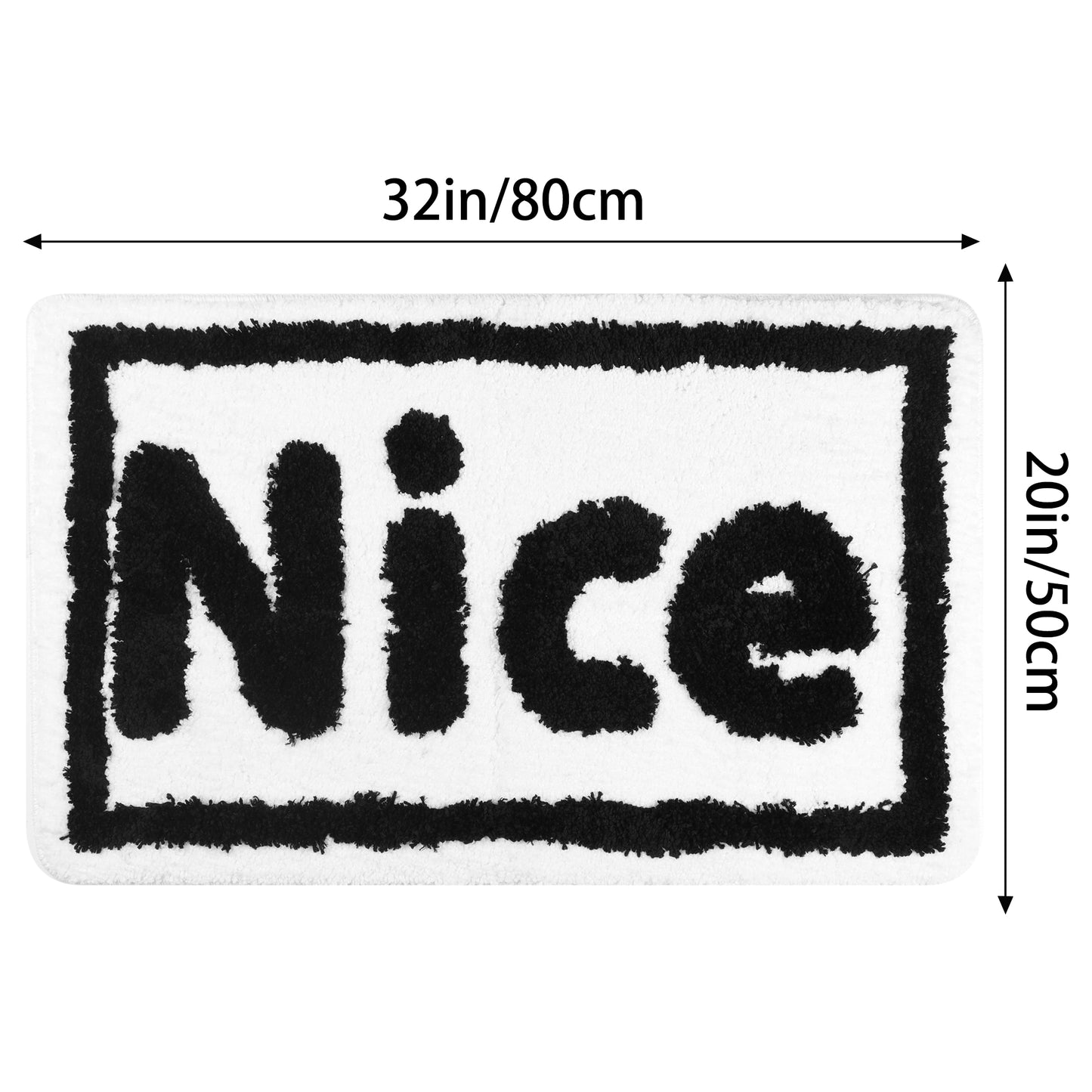 Plush Non-slip Bathroom Letter Rug, Soft Absorbent Bath Mat for Bathroom, Floor, Tub, Shower Room
