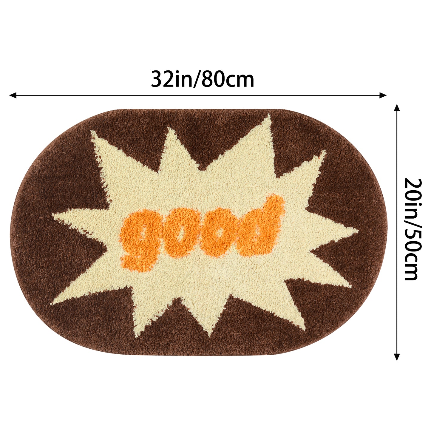 Funny Letter Bath Rug, Non-Slip Absorbent Bathroom Mat Washable for Shower and Spa Floors