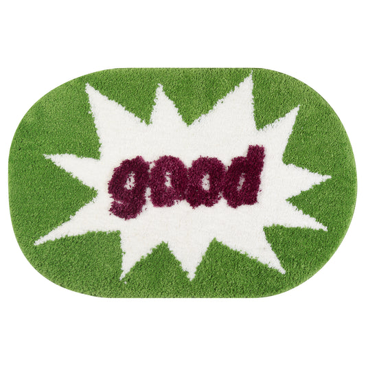 Funny Letter Bath Rug, Non-Slip Absorbent Bathroom Mat Washable for Shower and Spa Floors