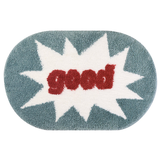 Funny Letter Bath Rug, Non-Slip Absorbent Bathroom Mat Washable for Shower and Spa Floors