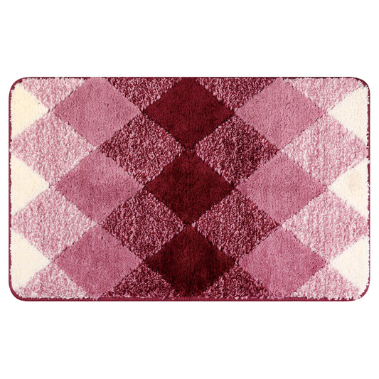 Geometric Pattern Bathroom Rug Mat, Soft Absorbent, Non-Slip Comfortable Bath Mats