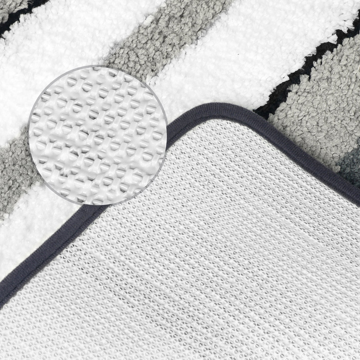 Grey Bathroom Rug, Soft Bath Mat Non Slip Ultra Water Absorbent Machine Washable Bath Mats