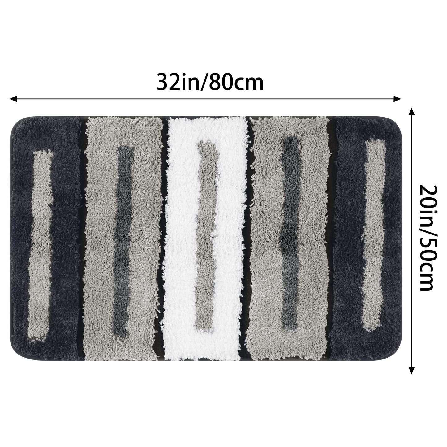 Grey Bathroom Rug, Soft Bath Mat Non Slip Ultra Water Absorbent Machine Washable Bath Mats