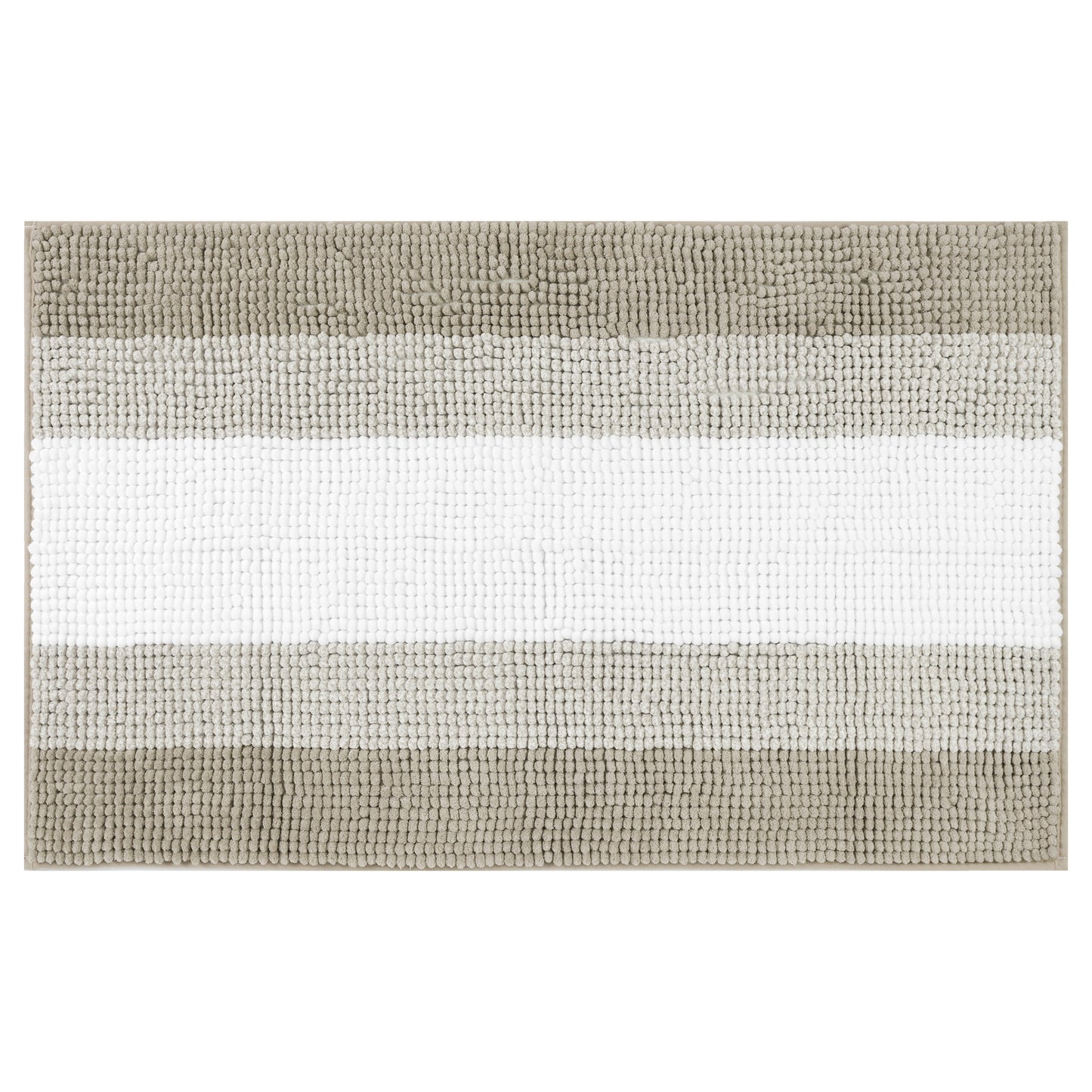 Bathroom Rug, Extra Soft and Absorbent Chenille Bath Rug Fluffy Striped Chenille Bath Mats