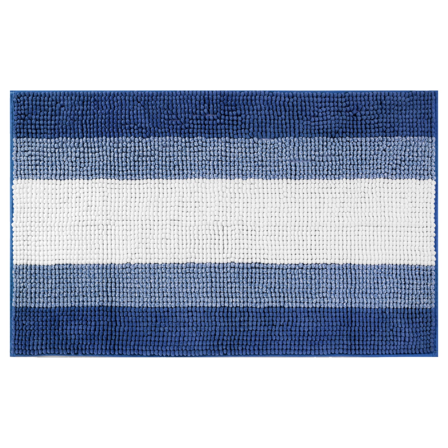 Bathroom Rug, Extra Soft and Absorbent Chenille Bath Rug Fluffy Striped Chenille Bath Mats