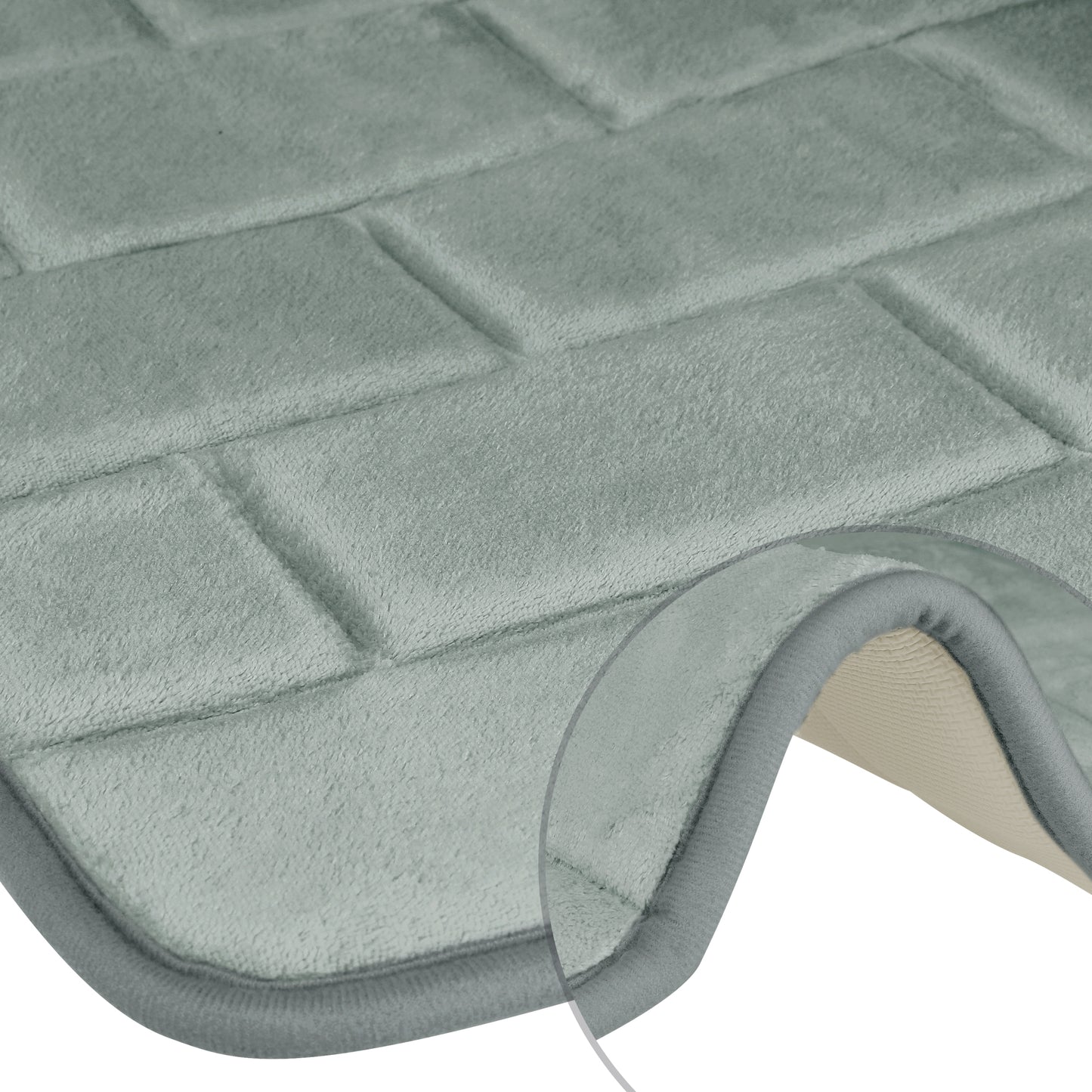 Memory Foam Bath Mat, Soft Absorbent Bathroom Rug Non-Slip Thick Dry Fast for Bath Mats