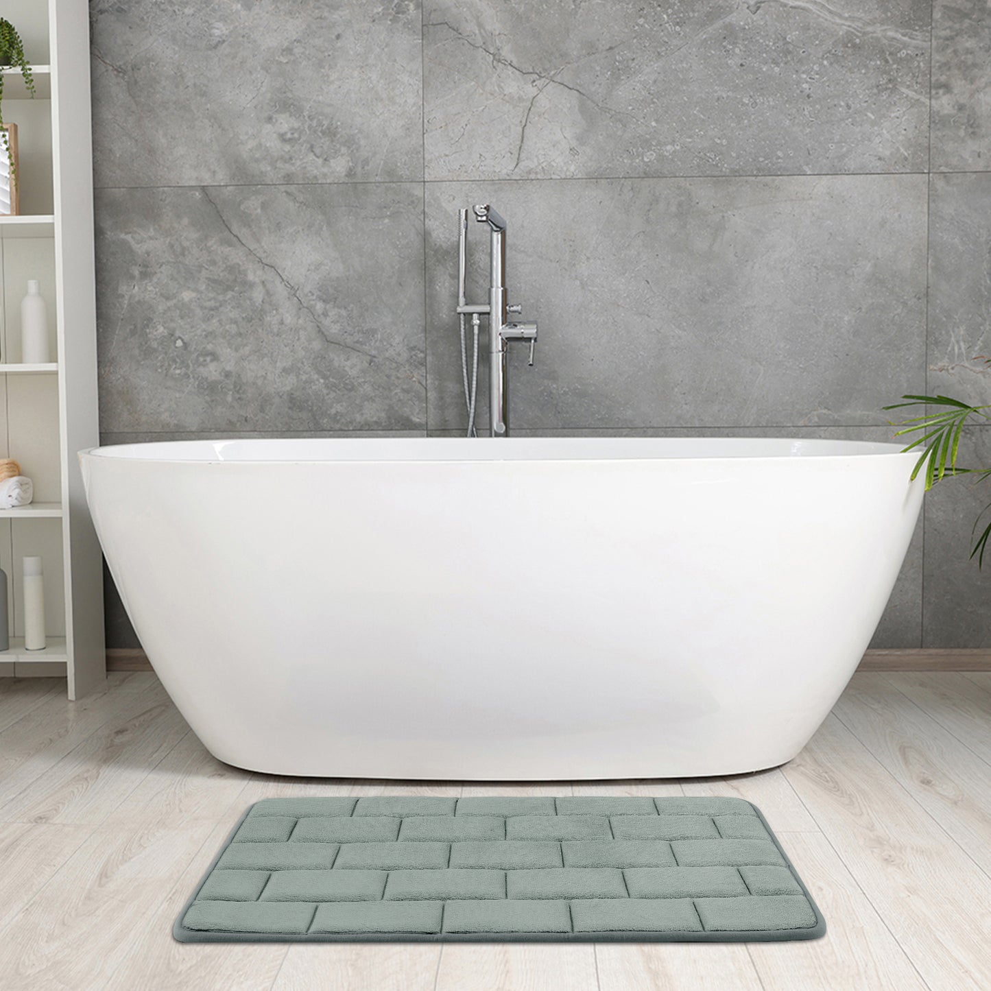 Memory Foam Bath Mat, Soft Absorbent Bathroom Rug Non-Slip Thick Dry Fast for Bath Mats