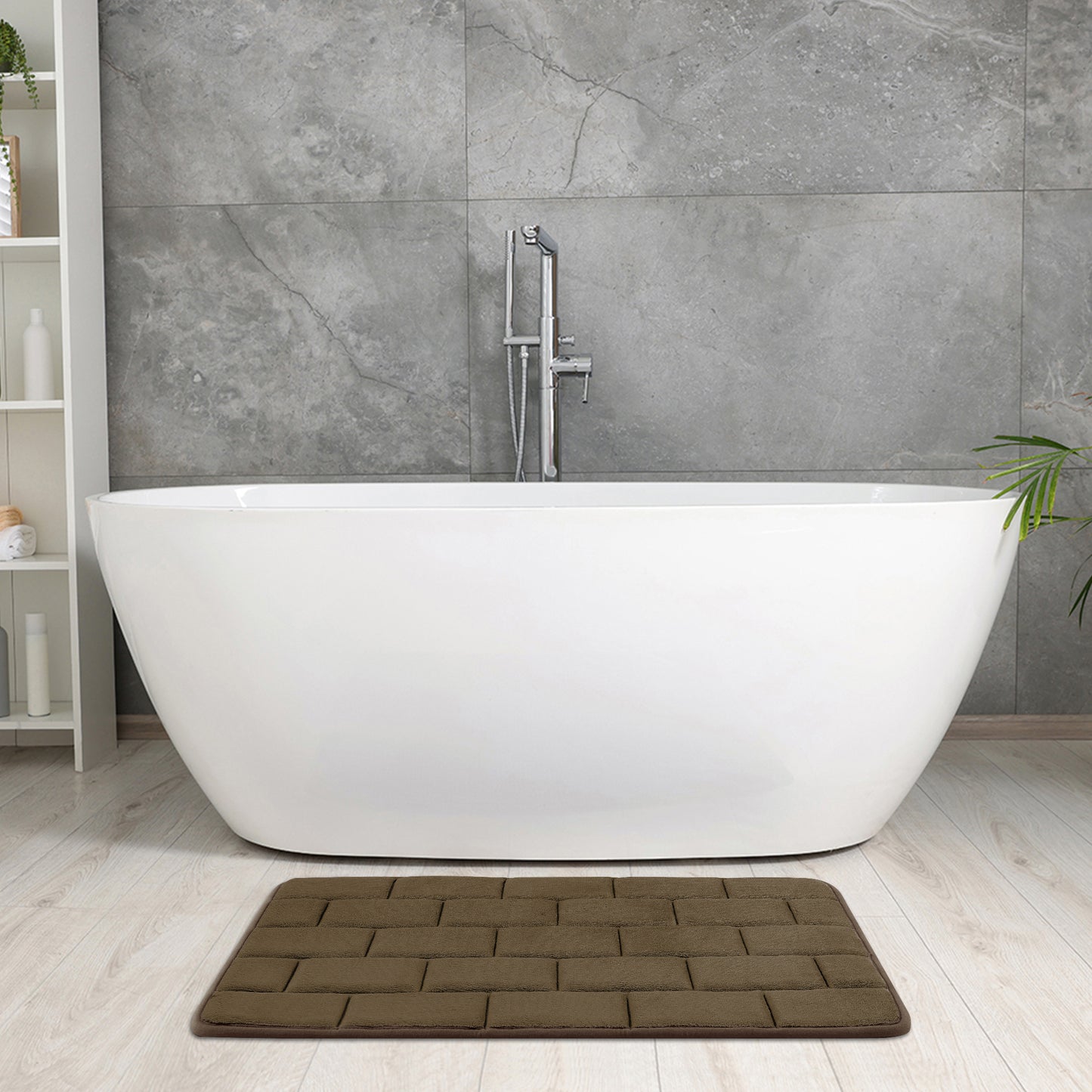 Memory Foam Bath Mat, Soft Absorbent Bathroom Rug Non-Slip Thick Dry Fast for Bath Mats