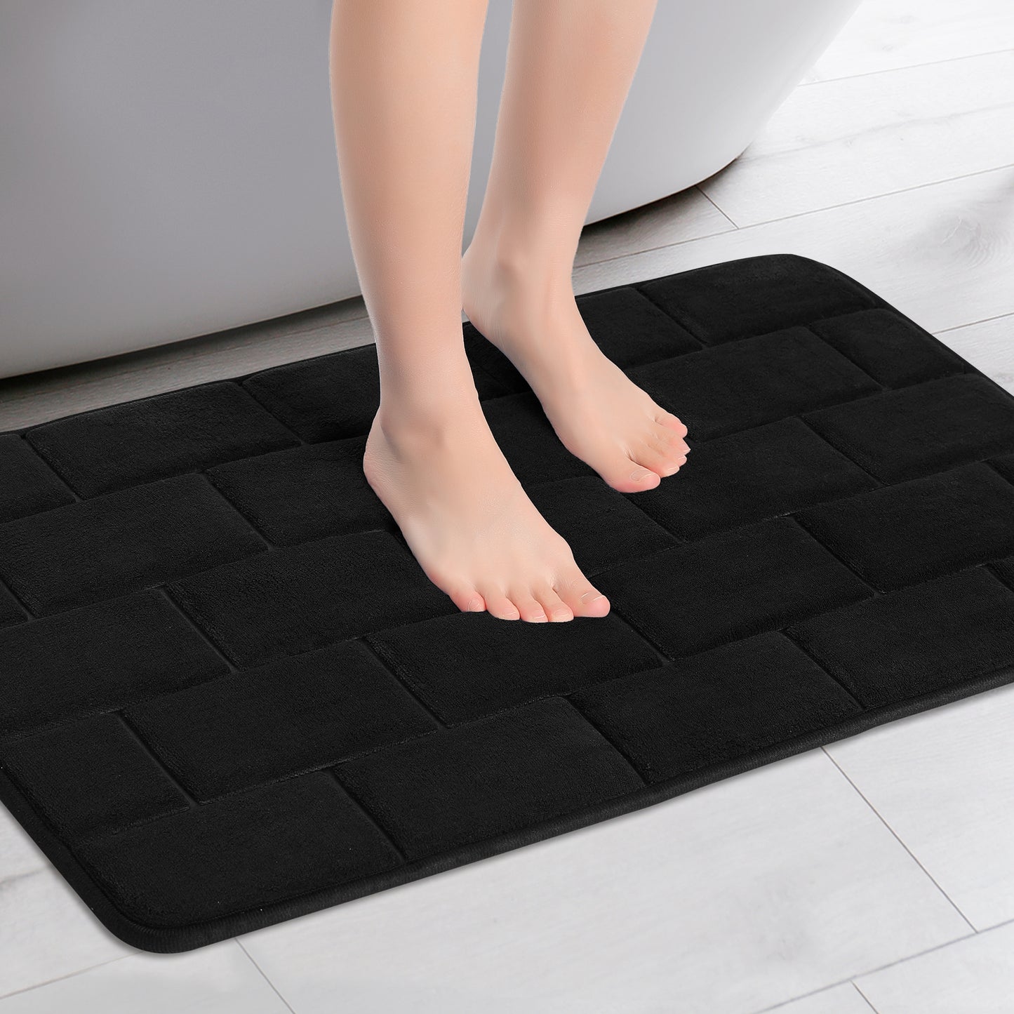 Memory Foam Bath Mat, Soft Absorbent Bathroom Rug Non-Slip Thick Dry Fast for Bath Mats