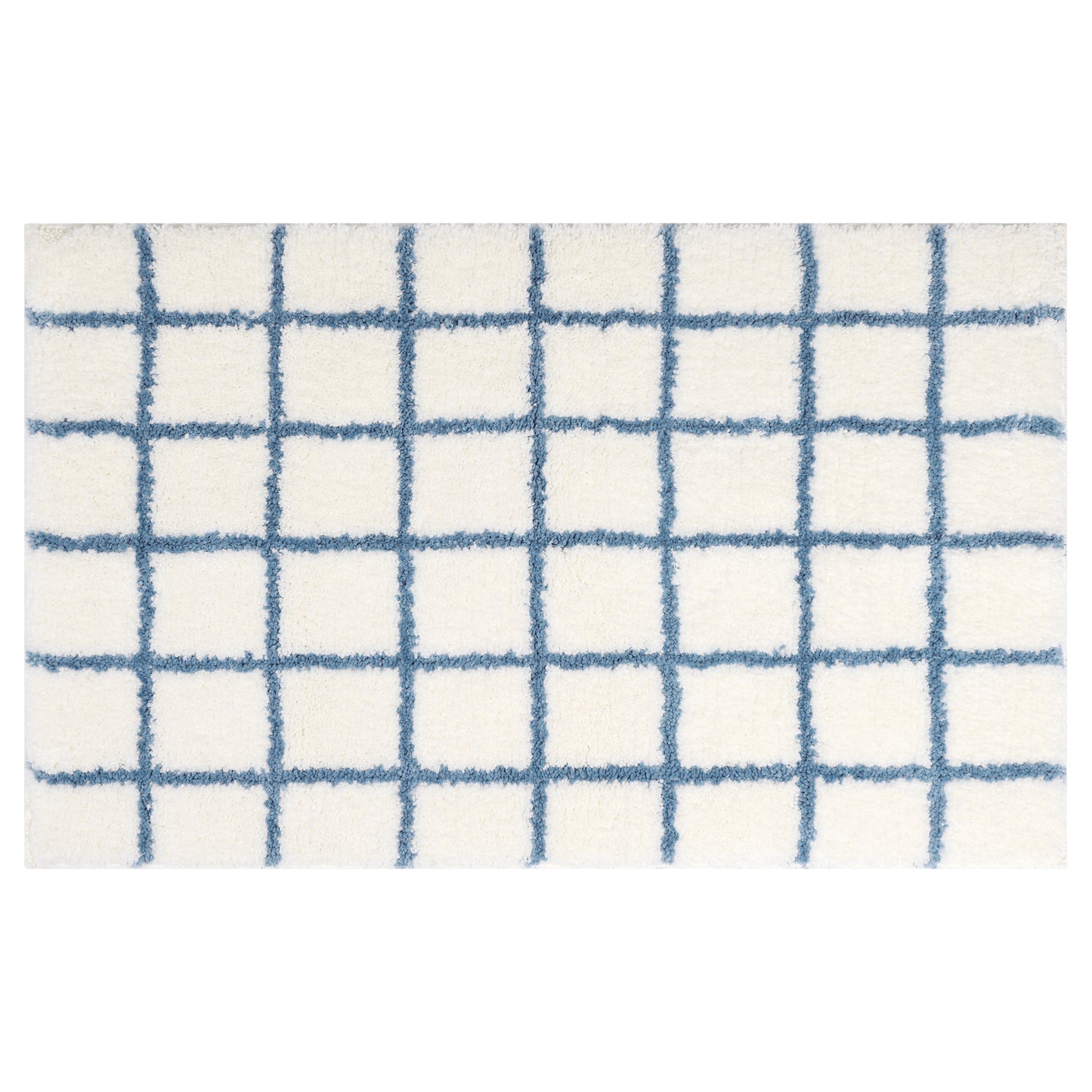 Checkered Non Slip Bath Mats, Soft Fluffy Absorbent Bathroom Rugs for Shower