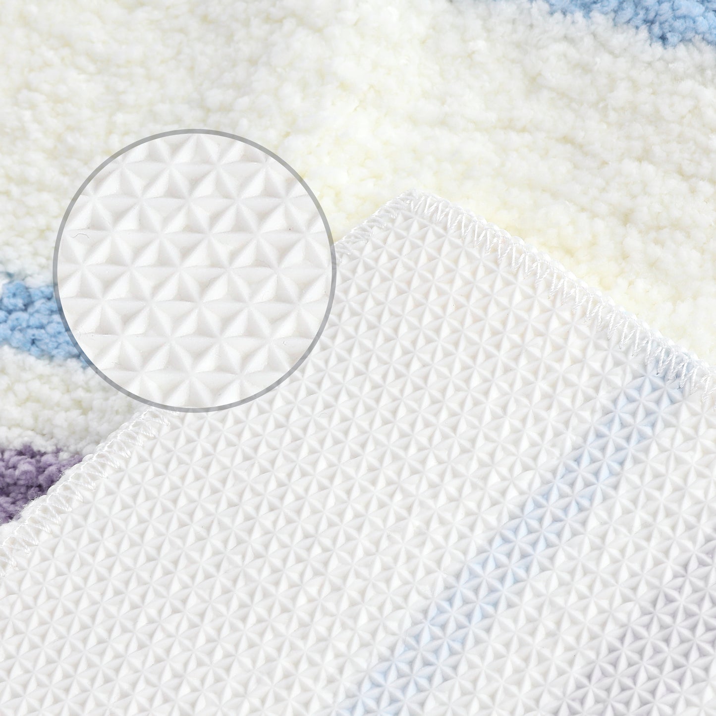Striped Bathroom Rug Mat, Non-Slip Soft Bath Carpet, Absorbent Machine Washable Bath Mats