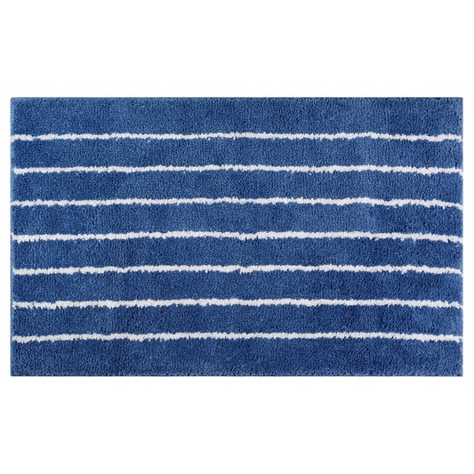 Striped Bathroom Rug, Non-Slip Soft Fluffy Bath Carpet, Water Absorbent Bath Mats