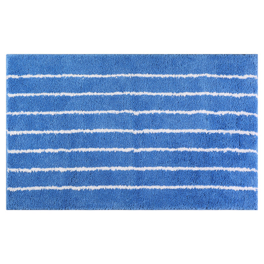 Striped Bathroom Rug, Non-Slip Soft Fluffy Bath Carpet, Water Absorbent Bath Mats