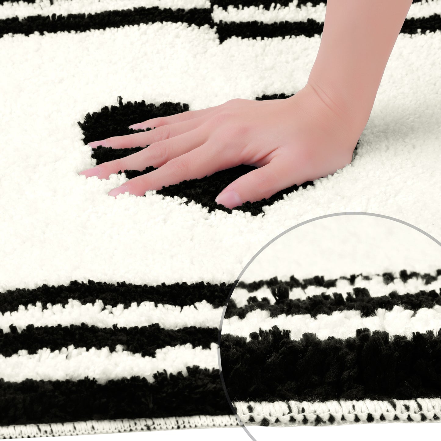 Cute Heart Pattern Bathroom Rug, Ultra Soft Non-Slip Shaggy Bath Mats