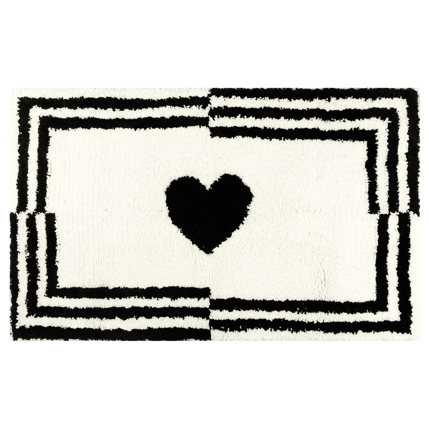 Cute Heart Pattern Bathroom Rug, Ultra Soft Non-Slip Shaggy Bath Mats