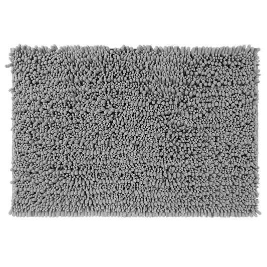 Chenille Bathroom Rugs Non-Slip Bath Mat, Plain Washable Soft Bath Mats