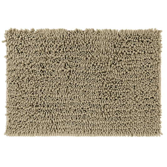 Chenille Bathroom Rugs Non-Slip Bath Mat, Plain Washable Soft Bath Mats