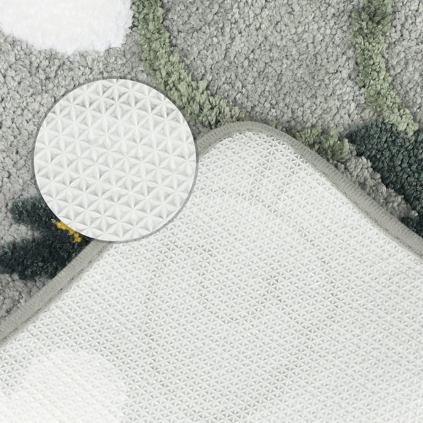Microfiber Bathroom Rugs, Non-Slip Cute Flower, Soft Absorbent Plush Machine Washable Bath Mats