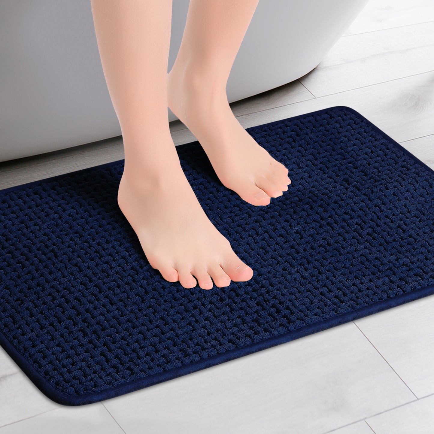 Chenille Bathroom Rugs, Non Slip Bath Mat Carpet for Bathroom Floor and Shower